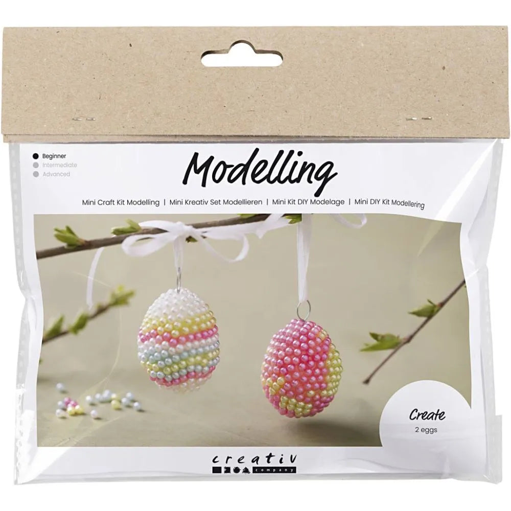 Mini Craft Kit Modelling - Pastel Beaded Eggs