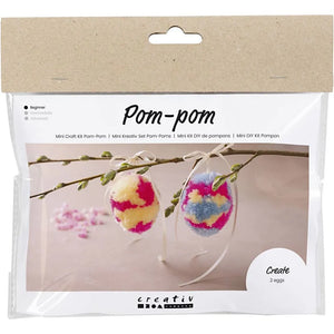 Mini Craft Kit Pompom Colourful Easter Eggs