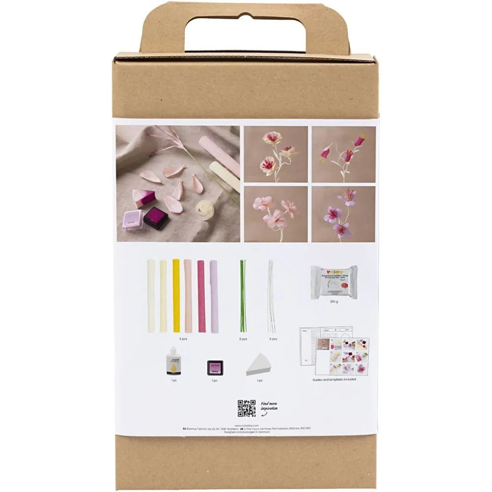 Craft Kit Crepe Paper Flowers Pastel Colours