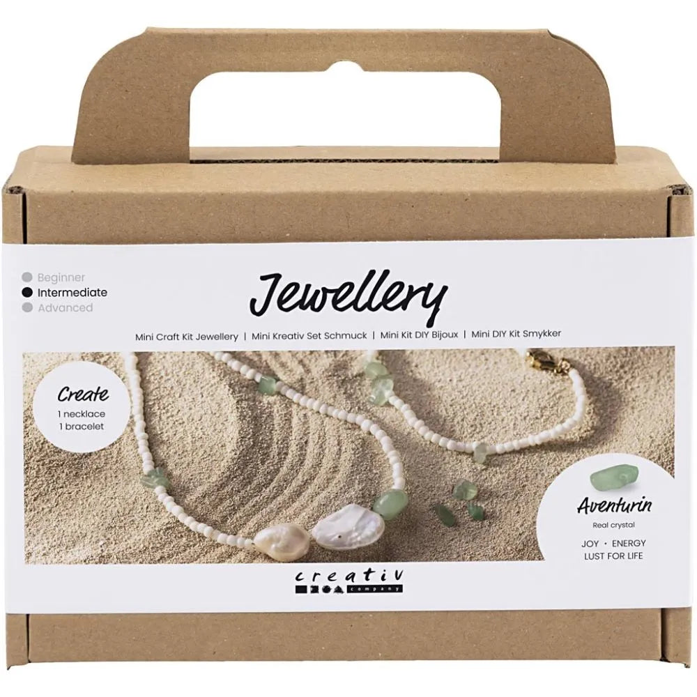 Mini Craft Kit Jewellery Aventurine Necklace And Bracelet