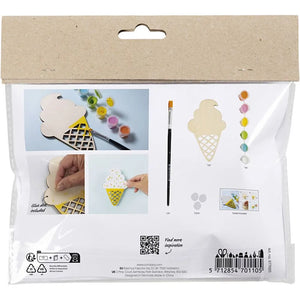 Mini Craft Kit Painting Wooden Ice Cream Cone