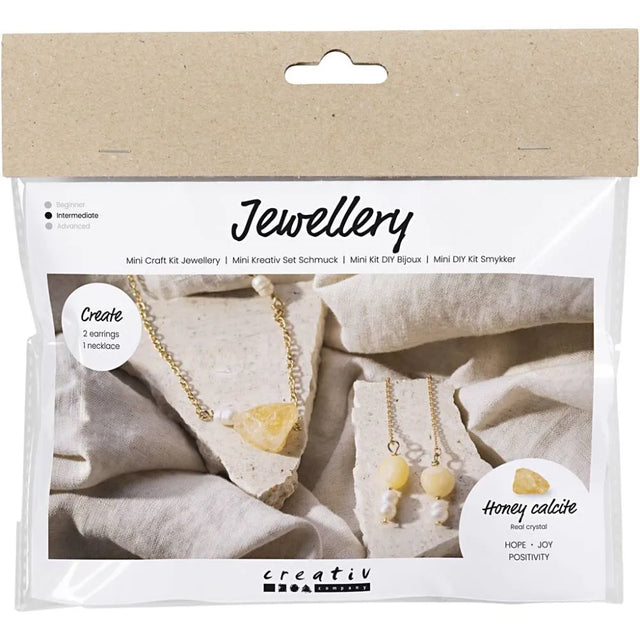Mini Craft Kit Jewellery Honey Calcite Necklace And Earrings
