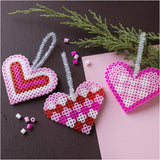 Mini Craft Kit Fuse Beads - Pink Christmas Hearts
