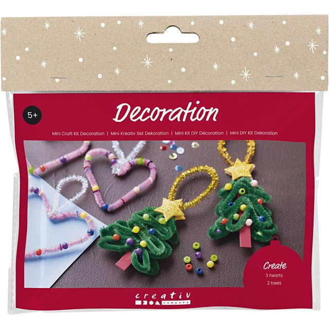 Mini Craft Kit Decoration - Hearts & Christmas Trees