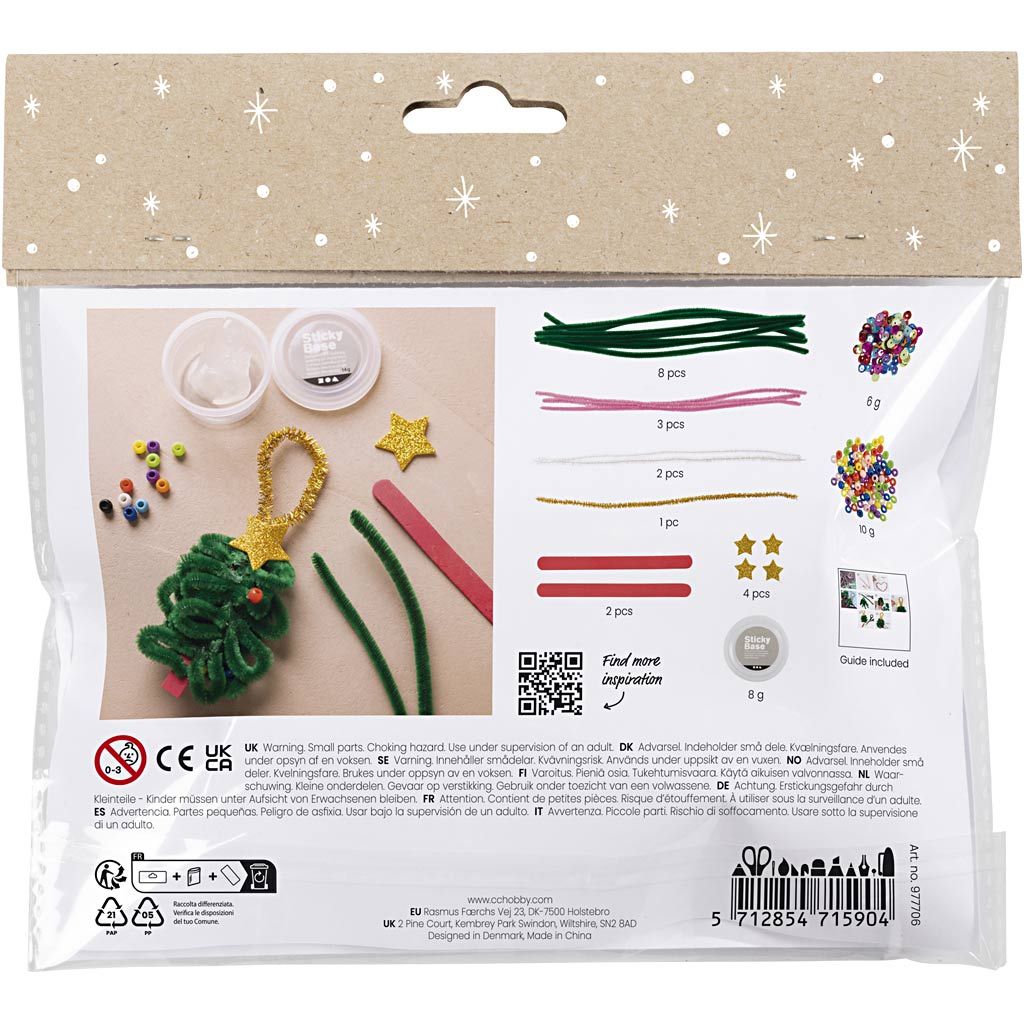 Mini Craft Kit Decoration - Hearts & Christmas Trees