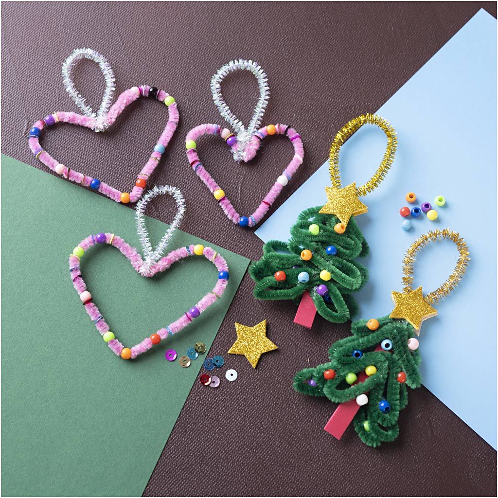 Mini Craft Kit Decoration - Hearts & Christmas Trees