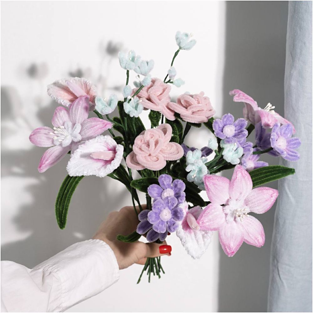 Craft Kit Pipe Cleaners - Pastel Flowers