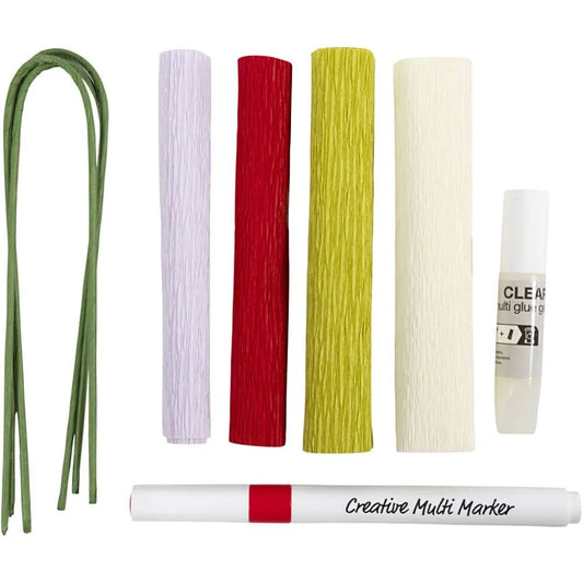 Mini Craft Kit Crepe Paper - Pastel Colour Flowers