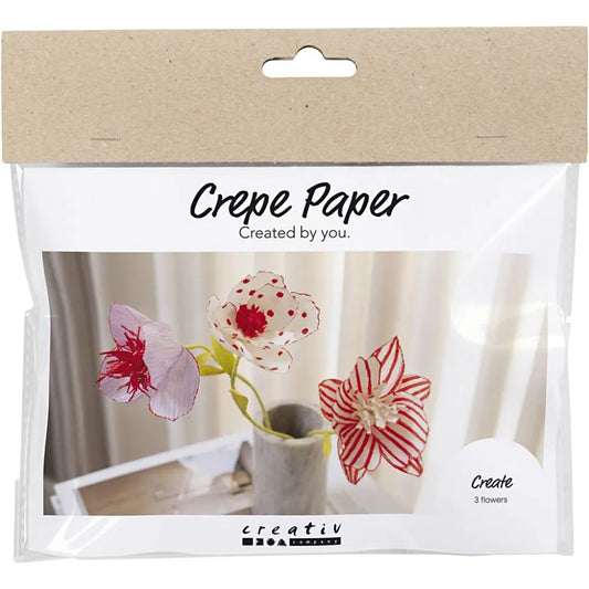 Mini Craft Kit Crepe Paper - Pastel Colour Flowers