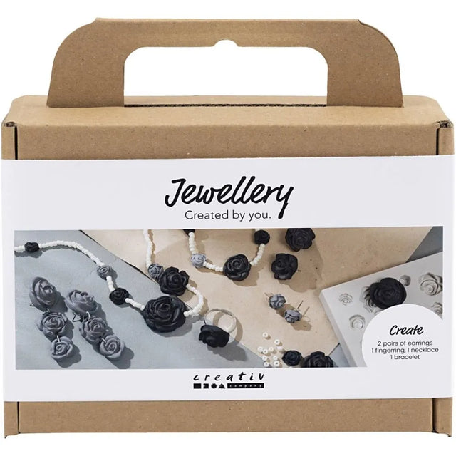 Mini Craft Kit Jewellery - Black & White Roses