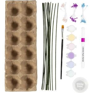 Craft Kit Egg Carton Flowers - Pastel Colours