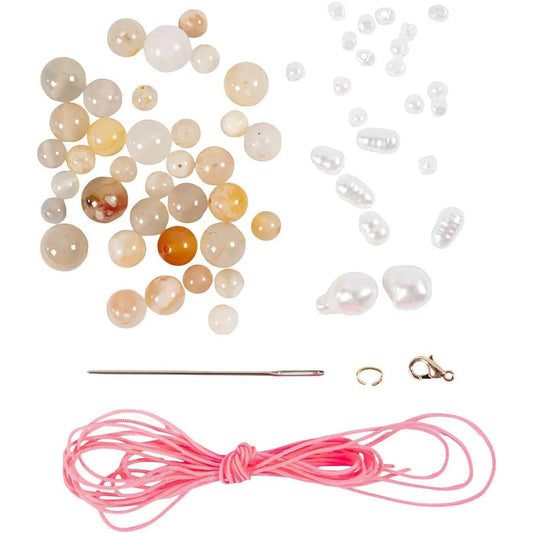 Mini Craft Kit Jewellery - Natural Agate Necklace & Bracelet
