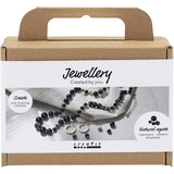 Mini Craft Kit Jeweller - Agate Black Necklace & Earrings