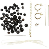 Mini Craft Kit Jeweller - Agate Black Necklace & Earrings