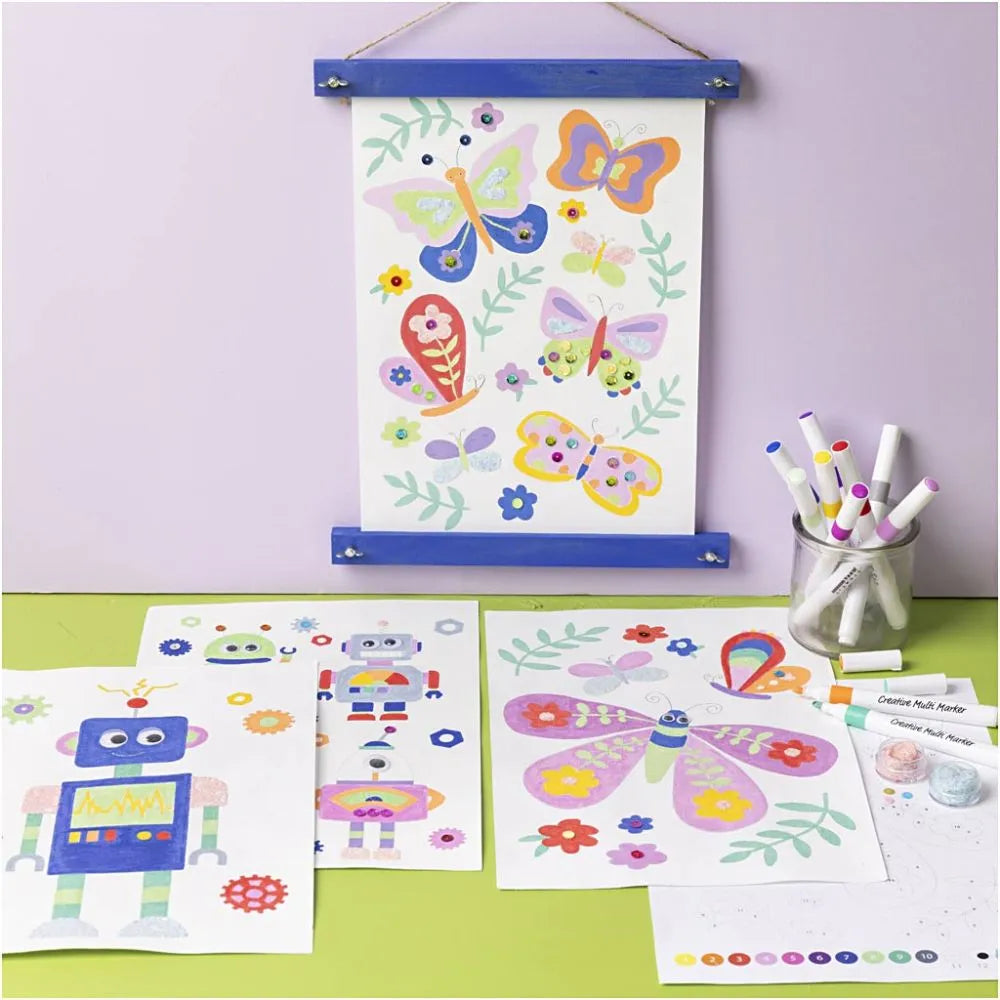 Craft Kit Colouring - Butterfly & Robot
