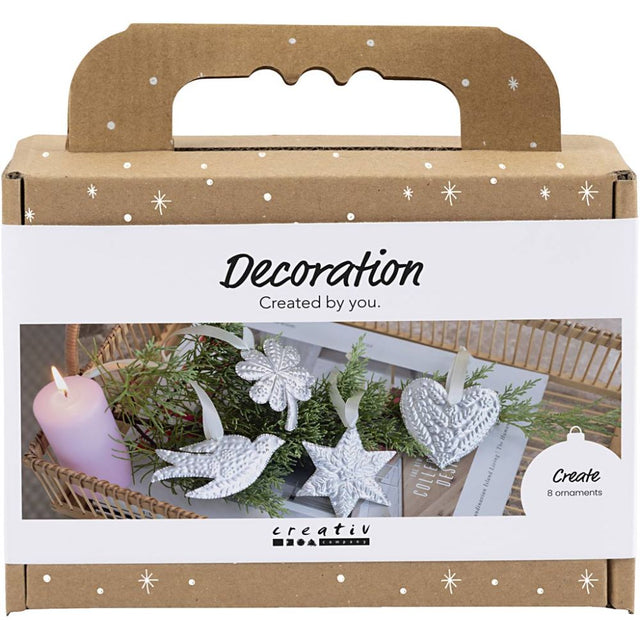 Mini Craft Kit Decoration -  Silver Metal Christmas Ornaments