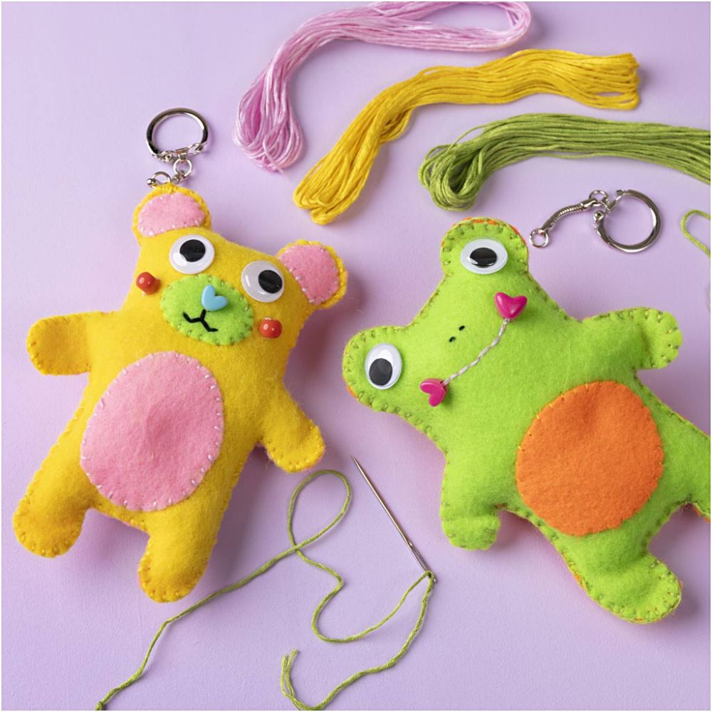Mini Craft Kit Sewing - Frog and Teddy