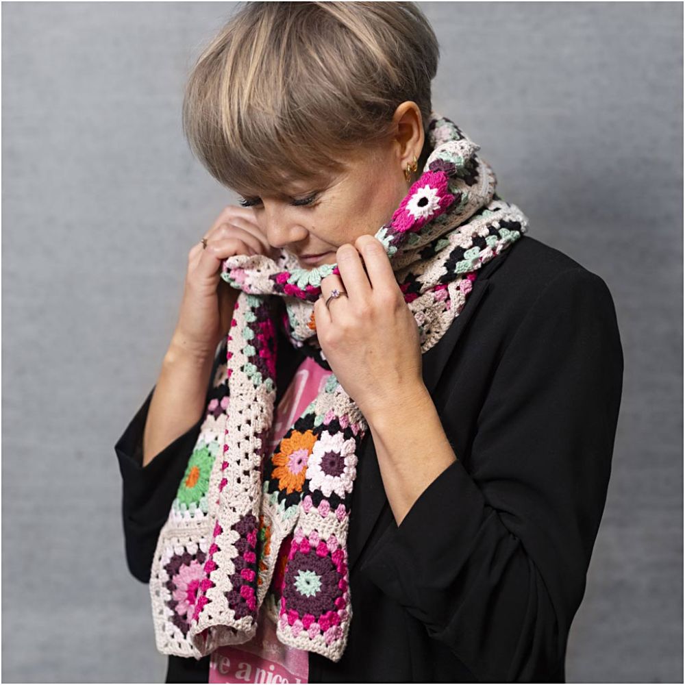Craft Kit Crochet - Scarf Cream & Warm Colours
