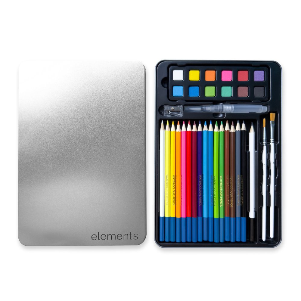 Elements Watercolour Collection Tin (34 Pieces)