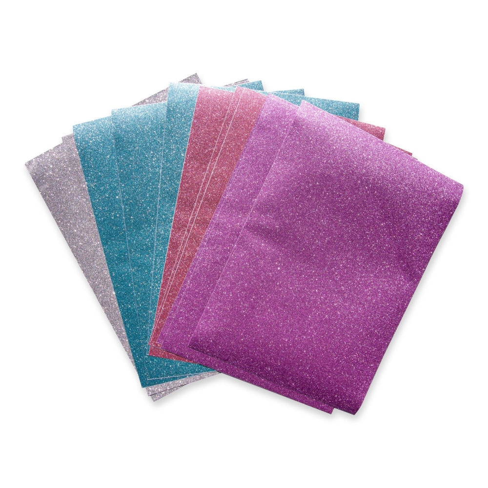 Dovecraft A5 Adhesive Glitter Card - Pastel Colours (12 Sheets)