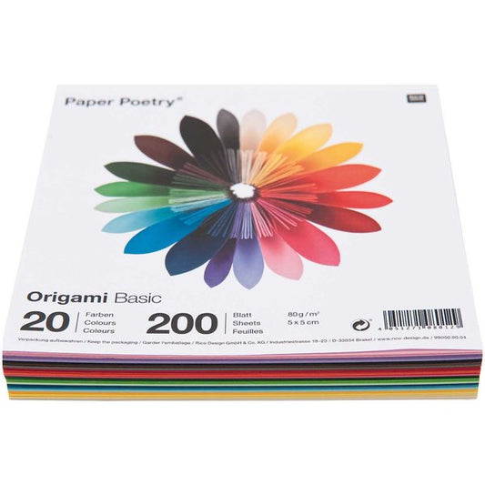 Origami Basic, 5X5 Cm 200 Sheets