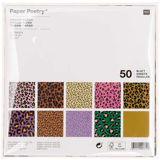 Paper Poetry Origami Acid Leo 15x15cm 50 sheets