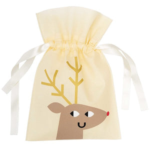 Paper Poetry gift bag reindeer small yellow 20x30cm