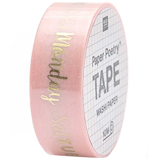Paper poetry tape days of the week 1.5cm 10m