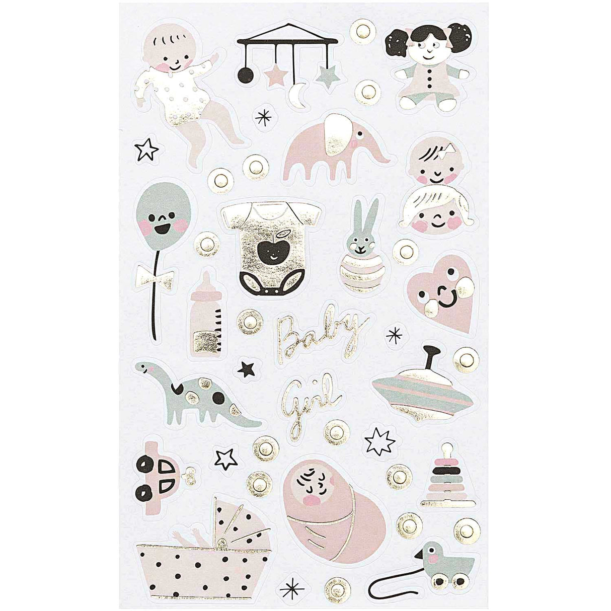 Paper Poetry Sticker Hello Baby Girl 4 sheets