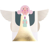 Paper Poetry 3D card angel petrol-pink B6