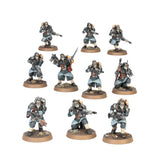 Set of miniature figurines on a white background