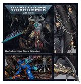 Warhammer 40,000 figurine packaging featuring Be'lakor the Dark Master with detailed artwork.