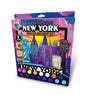Wooden art craft kit packaging with New York-themed design and paint colors.