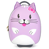 Boppi Tiny Trekker Kids Luggage Travel Suitcase Carry On Purple Cat