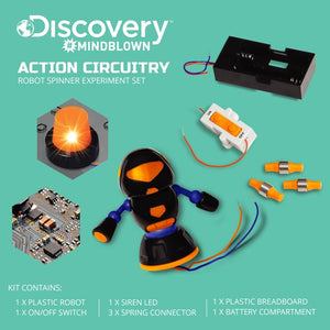 Discovery #Mindblown Action Circuitry Robot Spinner Experiment Set, with Mini Spinning Robot