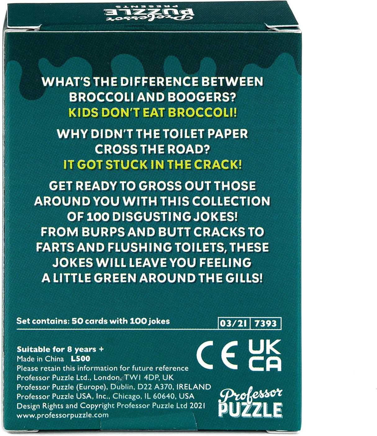 Professor Puzzle Gross Jokes Cards 