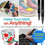 Zieler Black Acrylic Paint Pens - Extra Fine (2 Pack)