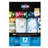 Zieler A5 Watercolour Paper Gummed Pad 300gsm (12 Sheets)