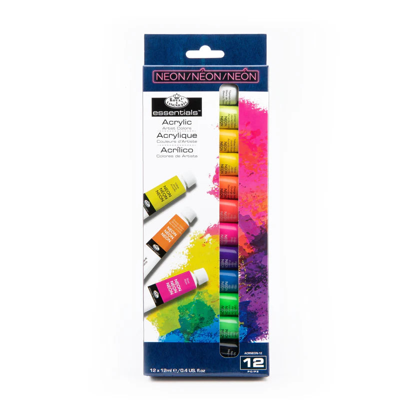 Royal & Langnickel Essentials Acrylic Paint Set - Neon (12 Pack)