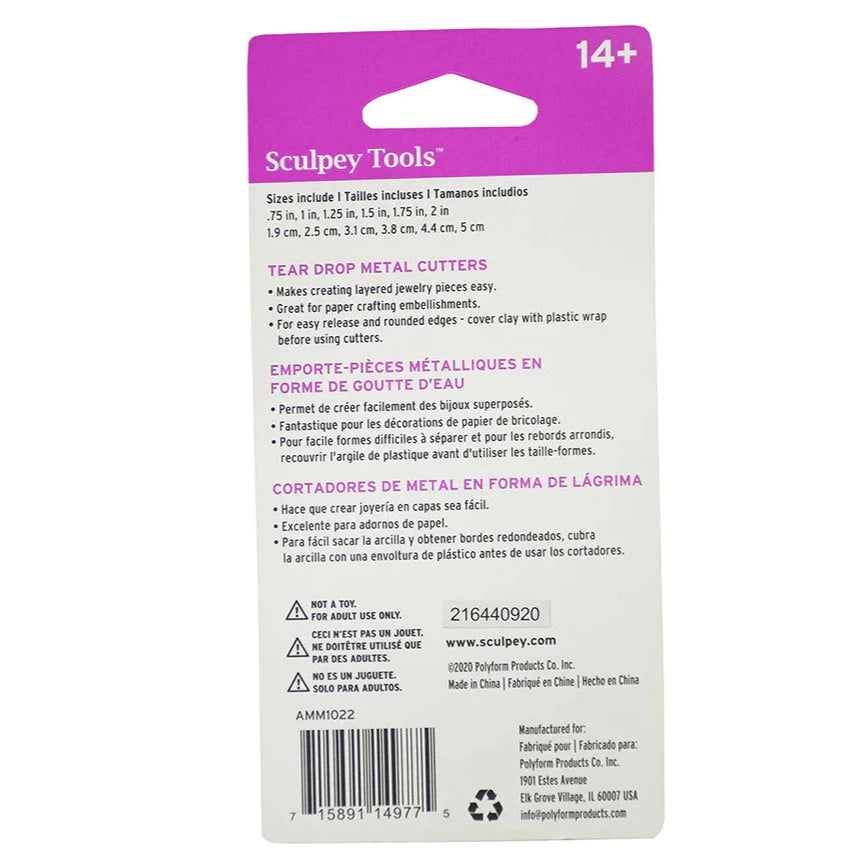 Sculpey Tools™ Graduated Cutters: Tear Drop 6 Pack