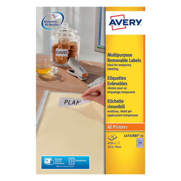 Avery Laser Mini Labels 189 per sheet White (Pack of 4725) L4731REV-25