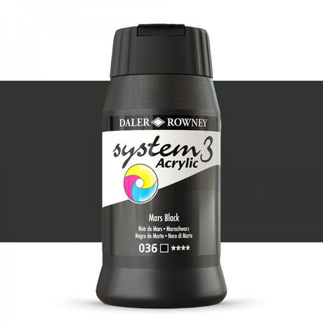 Daler-Rowney System3 Acrylic Paint Mars Black 500ml