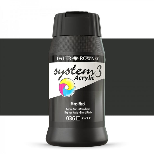 Daler-Rowney System3 Acrylic Paint Mars Black 500ml