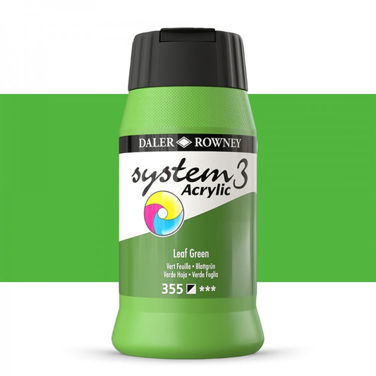 Daler-Rowney System3 Acrylic Paint Leaf Green 500ml