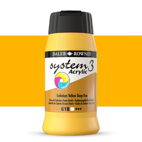 Daler-Rowney System3 Acrylic Paint Cadmium Yellow Deep Hue