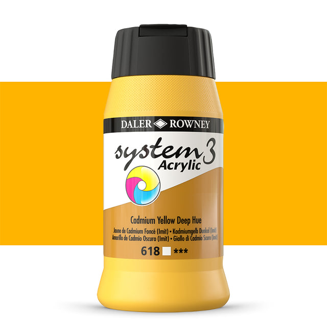 Daler-Rowney System3 Acrylic Paint Cadmium Yellow Deep Hue