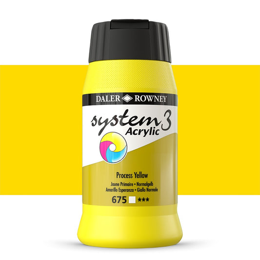 Daler-Rowney System 3 Acrylic Paint 500ml Process Yellow
