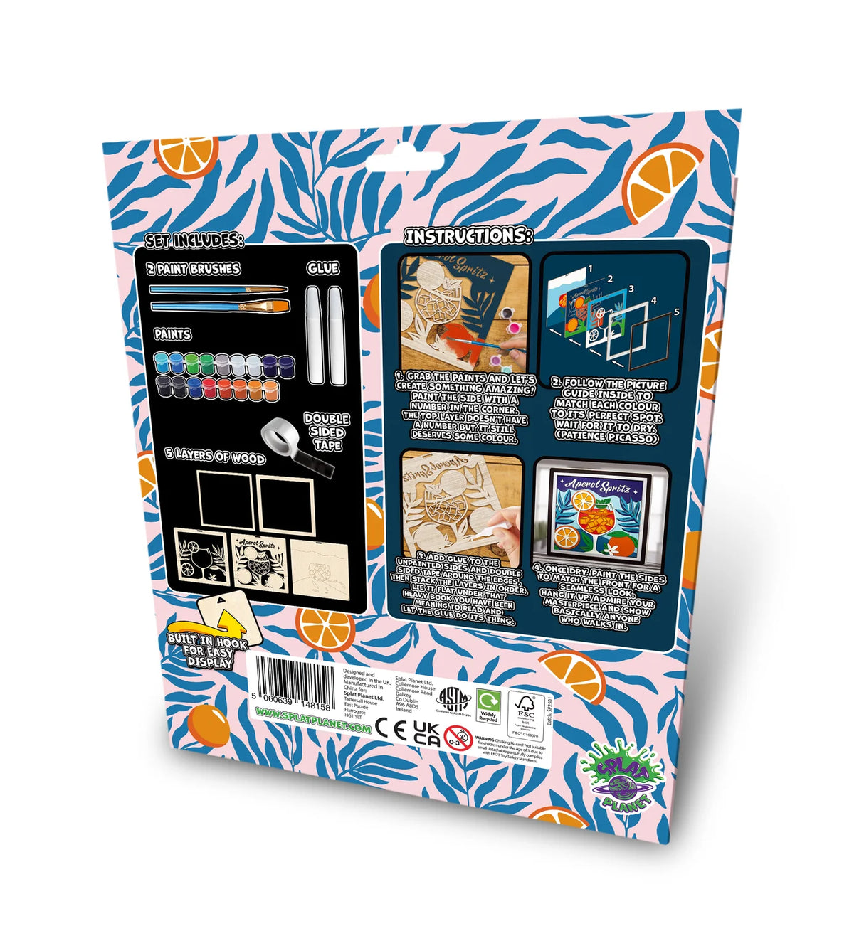 Splat Planet Wood Art Kit - Aperol Spritz