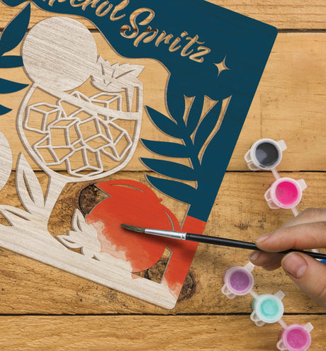 Splat Planet Wood Art Kit - Aperol Spritz