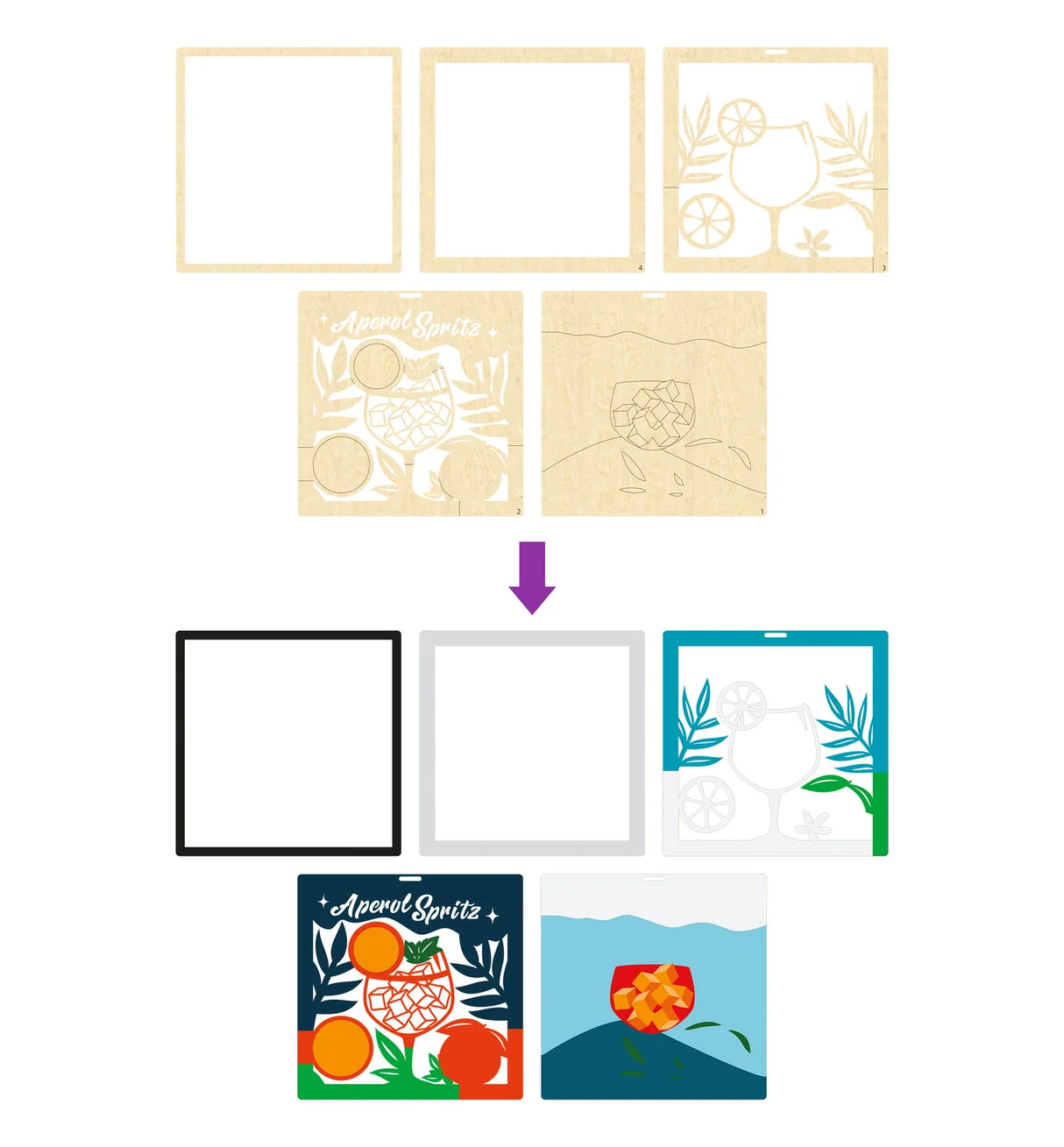 Splat Planet Wood Art Kit - Aperol Spritz